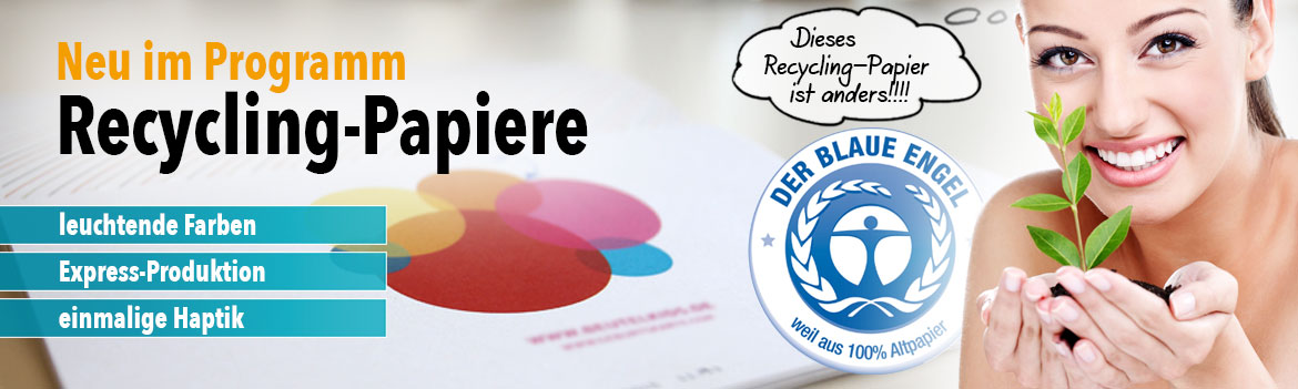 Recycling-Papier, der blaue Engel